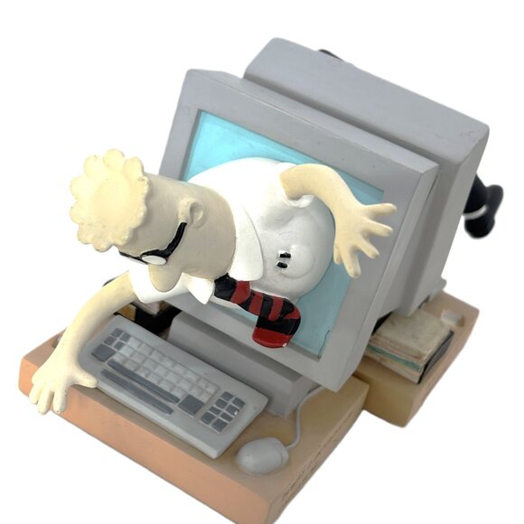 Rare Dilbert Computer Bookends 1990's FIGI Comic/Cartoon Spinning - Picture 6 of 15